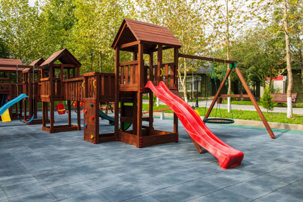 istock Plastic children playground without children 1096964634
