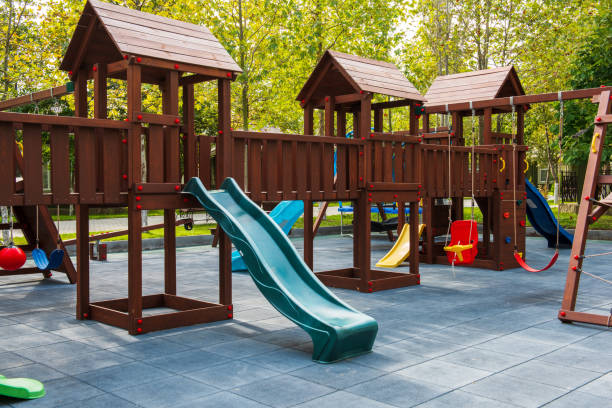 istock Plastic children playground without children 1096964660