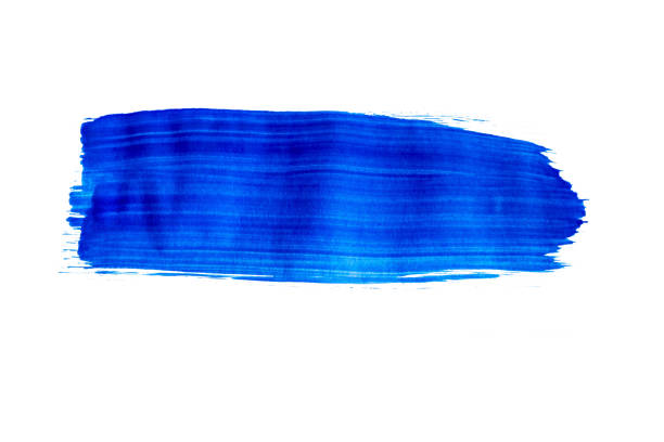 istock Blue watercolor brushstroke pattern isolated on white background 1096964690