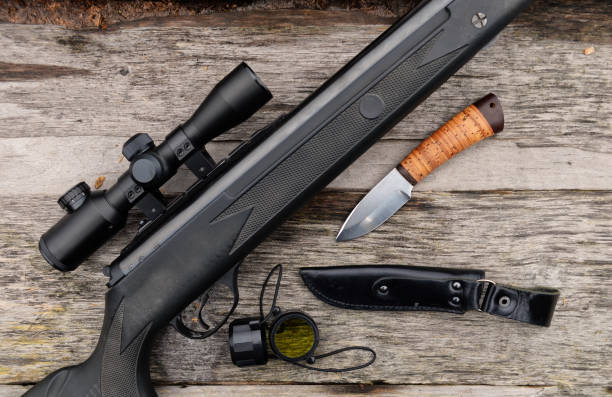 istock air rifle with telescopic sight , for sport hunting 1096964704
