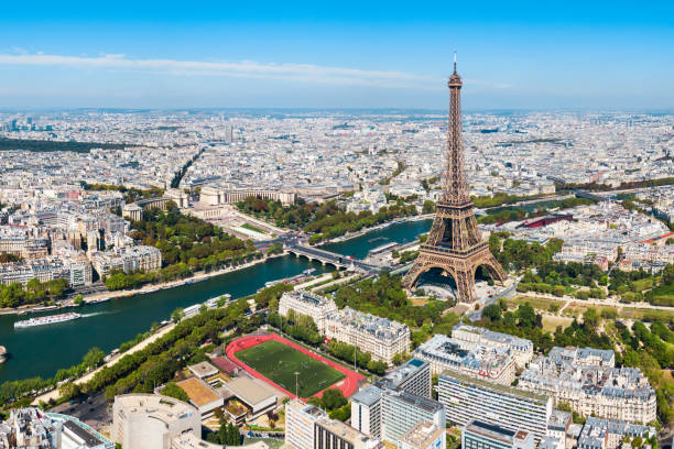 istock Paris aerial panoramic view, France 1096974818