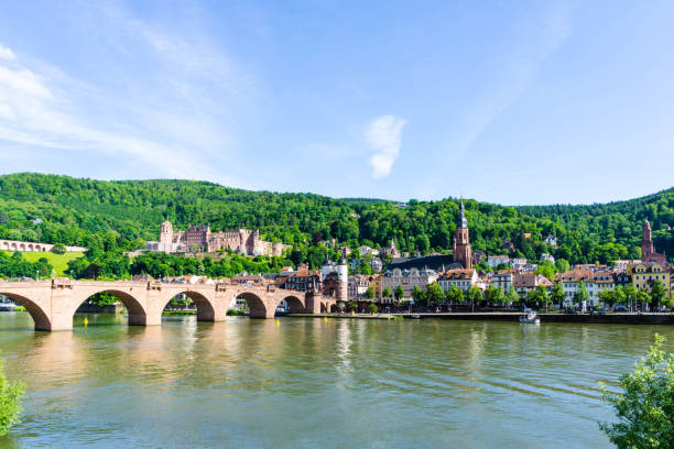 istock Panorama of Heidelberg with bridge at blue sky, Germany 1096975990