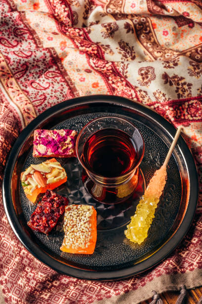 istock Tea in armudu with oriental delight 1096982962