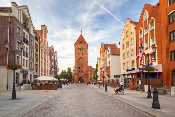 architektur der altstadt von elbing, polen - editorial eastern europe europe reflection stock-fotos und bilder