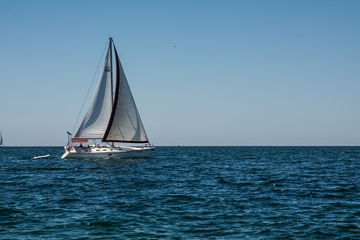 Erquy, France, September 22, 2022 - The sailing ship \