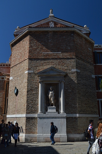 Abside Of The Church Of San Polo In Piazza San Polo Square In Venice. Travel, Holidays, Architecture. March 27, 2015. Venice, Region Of Veneto, Italy.