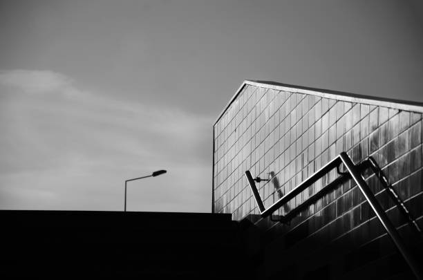 istock Walking up the city stairs, reverse light shade 1096990308