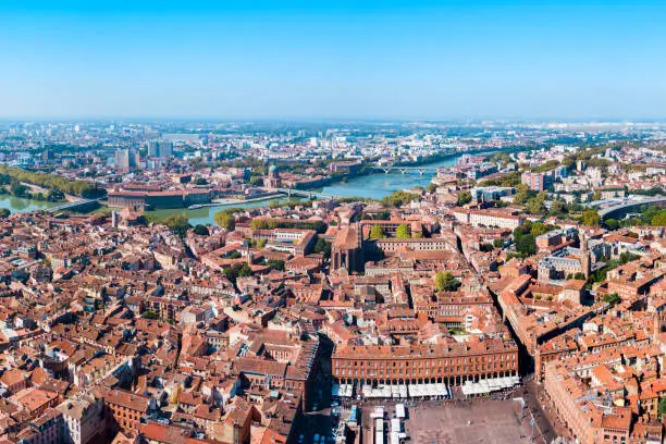 Photo of Toulouse aerial panoramic view, France