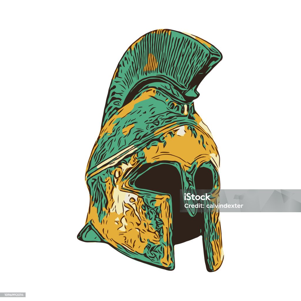 Spartan Helmet Vector illustration of a spartan helmet Gladiator stock vector