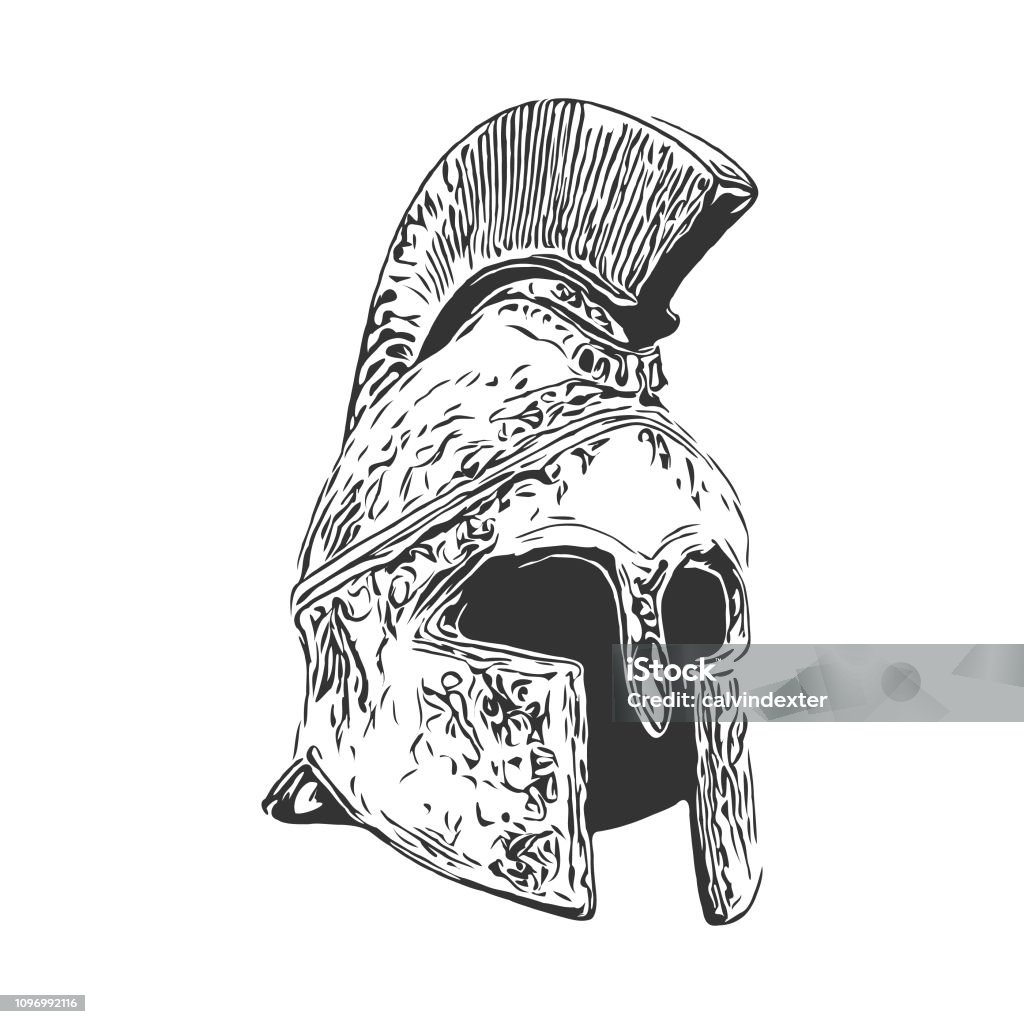 Spartan Helmet Vector illustration of a spartan helmet Sports Helmet stock vector