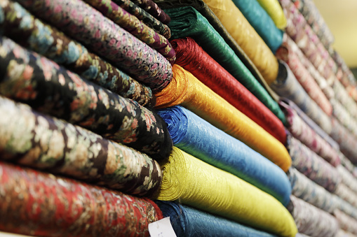 Colorful textiles at Grand Bazaar, Istanbul