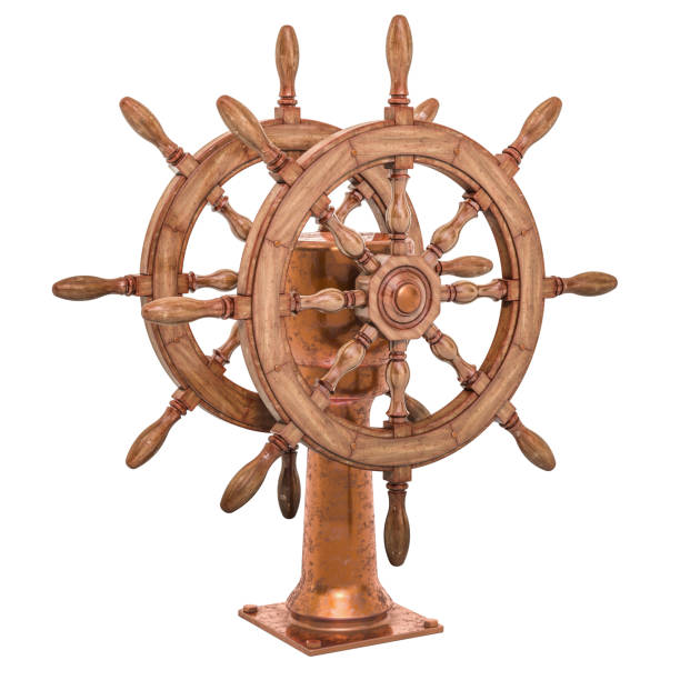 istock Ship's wheel or boat's wheel, 3D rendering isolated on white background 1096995510