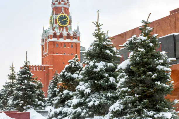 Photo of Red Square in winter, Moscow, Russia