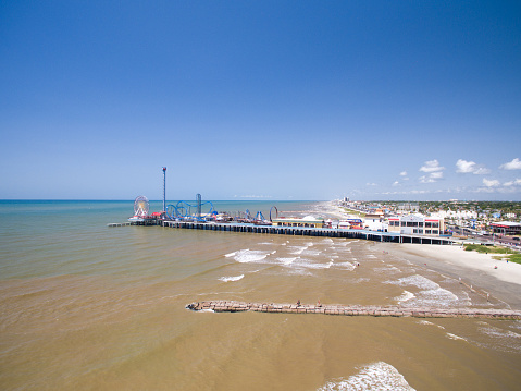 Aerial view of Galveston's Pleasure Pier