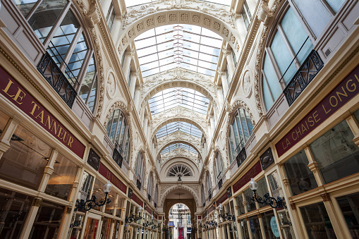 NANTES, FRANCE - SEPTEMBER 16, 2018: Passage Pommeraye is a shopping mall in the centre of Nantes city in France
