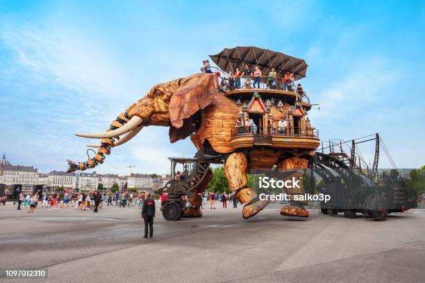 Elephant Machines Isle Of Nantes Stock Photo - Download Image Now - Nantes, Elephant, Awe