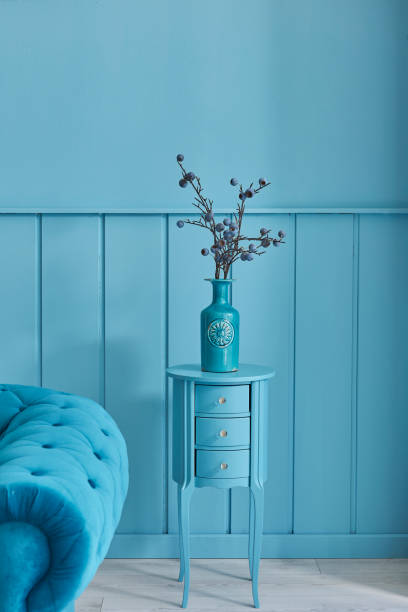 istock Blue room, blue interior, Blue background and sofa style. 1097059756