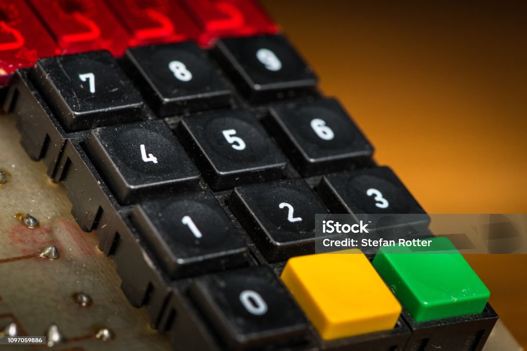 Older Keypad An Old Numeric Keypad With Additional Buttons Stock Photo - Download ...