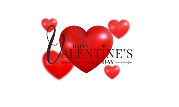 istock Valentines Day banner. Holiday design with Valentines realistic hearts and lettering 1097060078