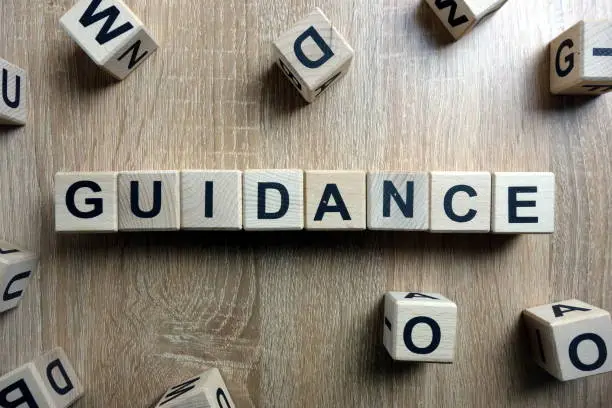 Photo of Guidance word from wooden blocks