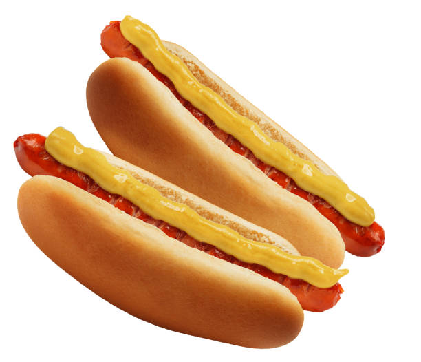 istock fresh american hot dog with mustard 1097072184