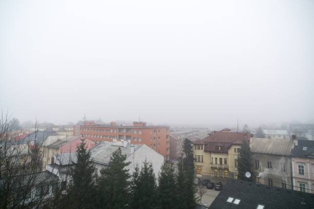 istock Misty morning in the town. 1097080750