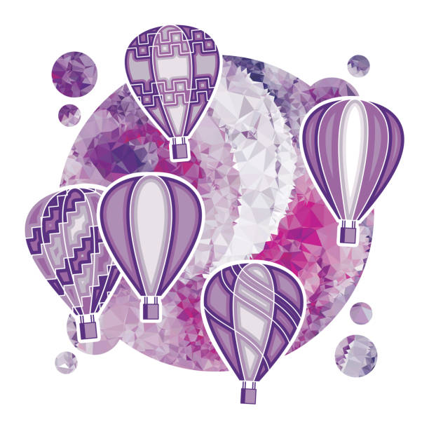 illustrazioni stock, clip art, cartoni animati e icone di tendenza di mongolfiera in volo - hot air balloon party carnival balloon