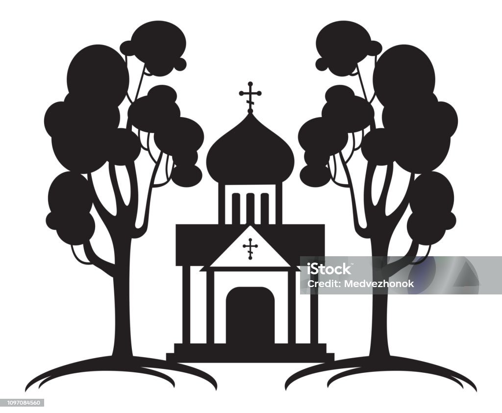 Orthodox temple silhouette Bible stock vector