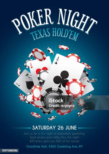 Poker Night Poster Stock Illustration - Download Image Now - Poker - Card Game, Casino, Gambling