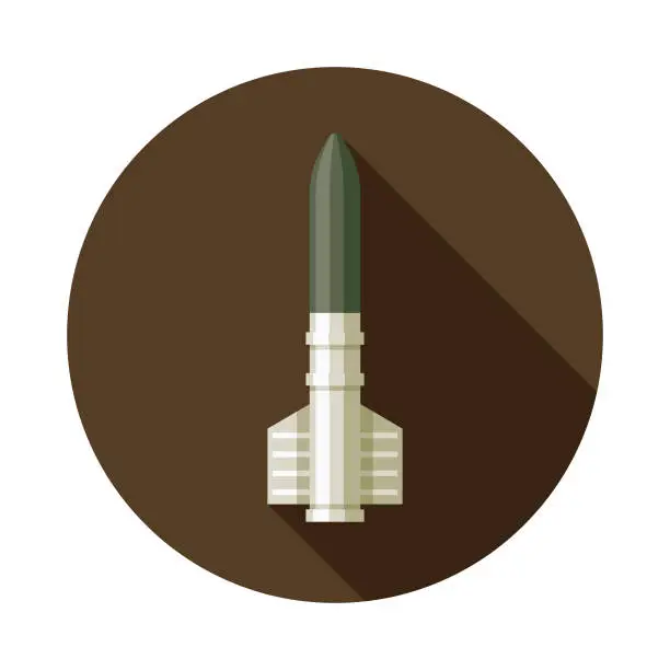 Vector illustration of Missile Military Icon
