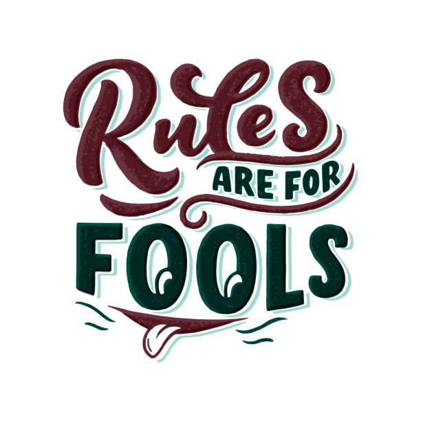 istock Inspirational funny quote - Rules are for fools. Hand drawn vintage illustration with lettering and decoration elements. Drawing for prints on t-shirts and bags, stationary or poster. 1097101956