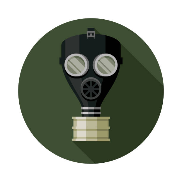 防毒マスク軍アイコン - gas mask mask nobody protection点のイラスト素材／クリップアート素材／マンガ素材／アイコン素材