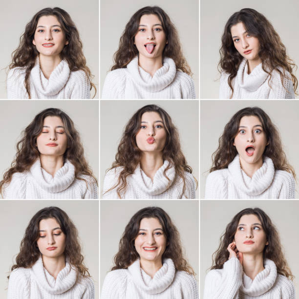 istock Young woman making facial expressions 1097110328
