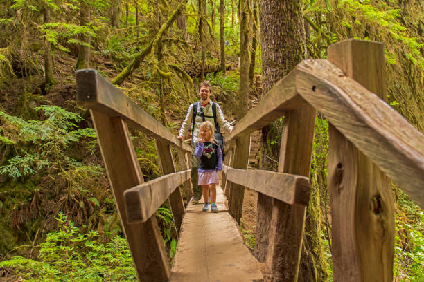 istock Father and Daughter Hiking in the Forest 1097110350