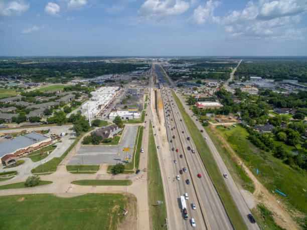 istock Aerial view of traffic on a major Texas freeway. 1097110816