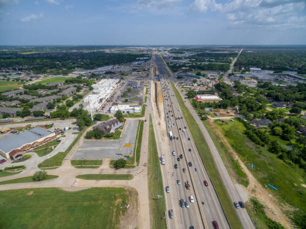 istock Aerial view of traffic on a major Texas freeway. 1097110868