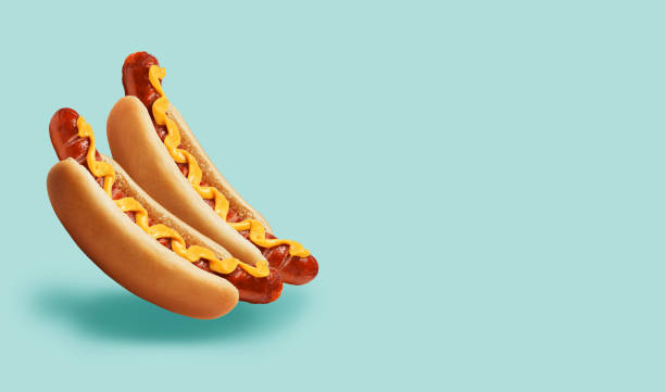 istock fresh american hot dog with mustard 1097114106