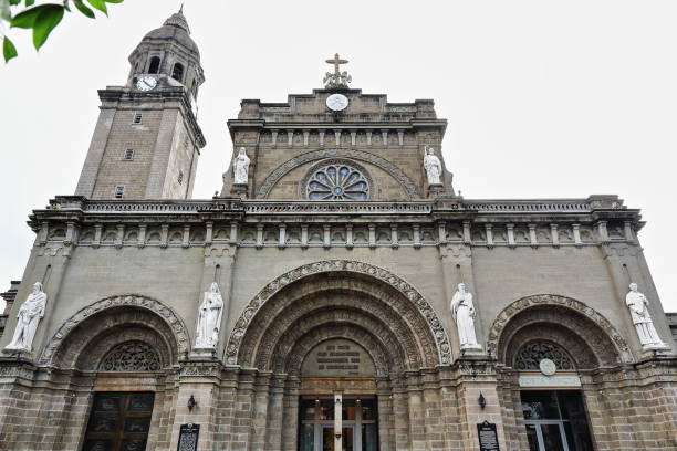 basilica minor und kathedrale der unbefleckten empfängnis. intramuros, manila, philippinen-0964 - manila cathedral stock-fotos und bilder