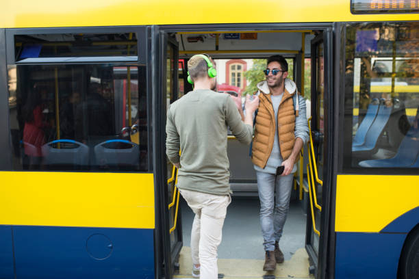 istock Meeting in the bus 1097138872