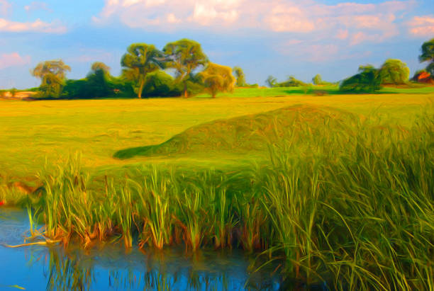 istock Summer landscape painting 1097154846