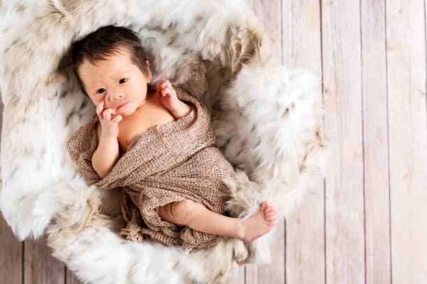 istock Newborn baby boy in a basket 1097161896