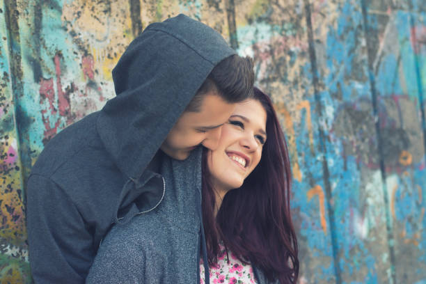 istock Teenage couple having fun 1097174300