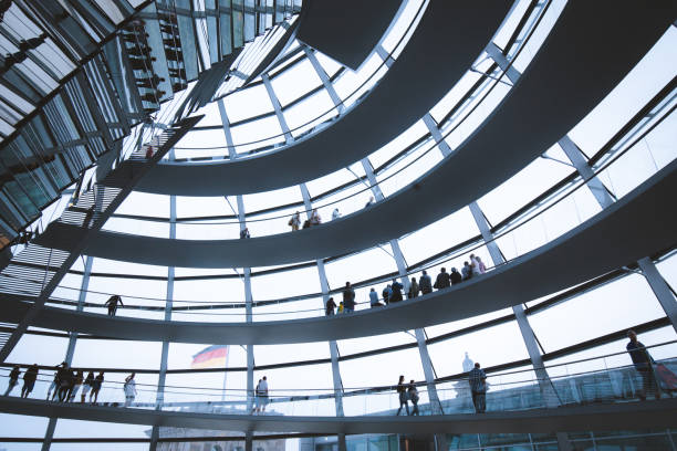 berlin reichstag dome, germany - cupola imagens e fotografias de stock