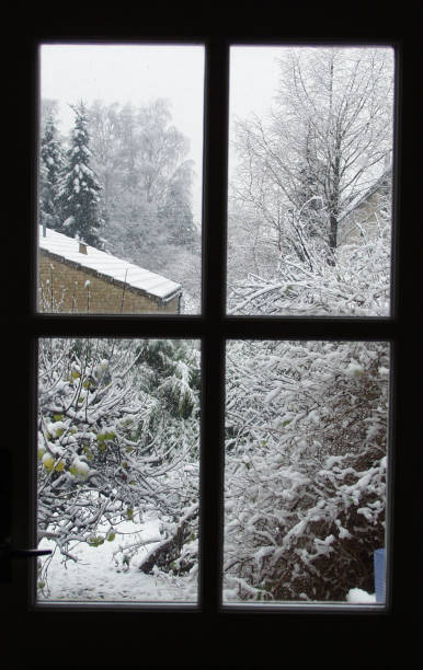 winter-fenster - denmark architecture nature rural scene stock-fotos und bilder