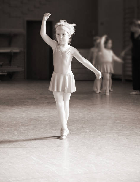 istock Little Girl in Ballet Class, Black and White 109718150
