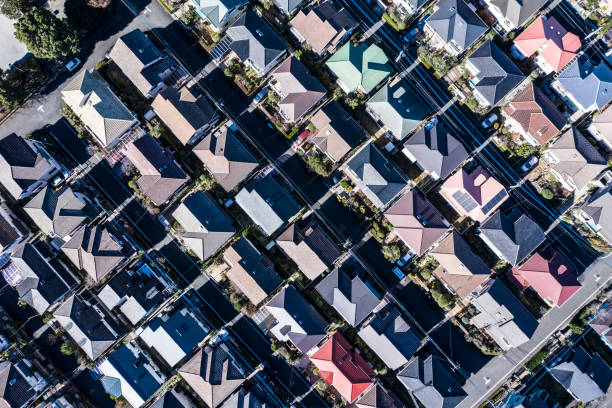 istock Residential area with beautiful colorful roof 1097181854