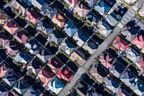 istock Large residential area and one road 1097181994