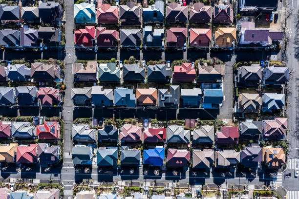 istock Large residential area and one road 1097182030
