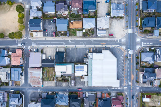 istock A town with a detached house and a large square 1097182174