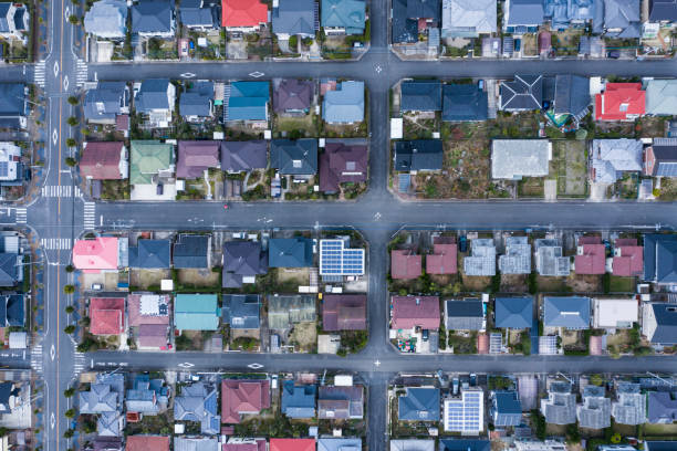 istock A town with a detached house and a large roadway 1097182252